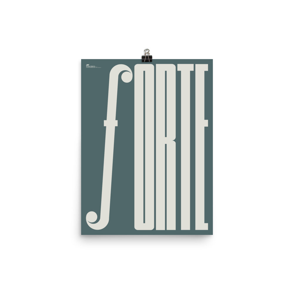 Forte Typography Music Poster, Blue