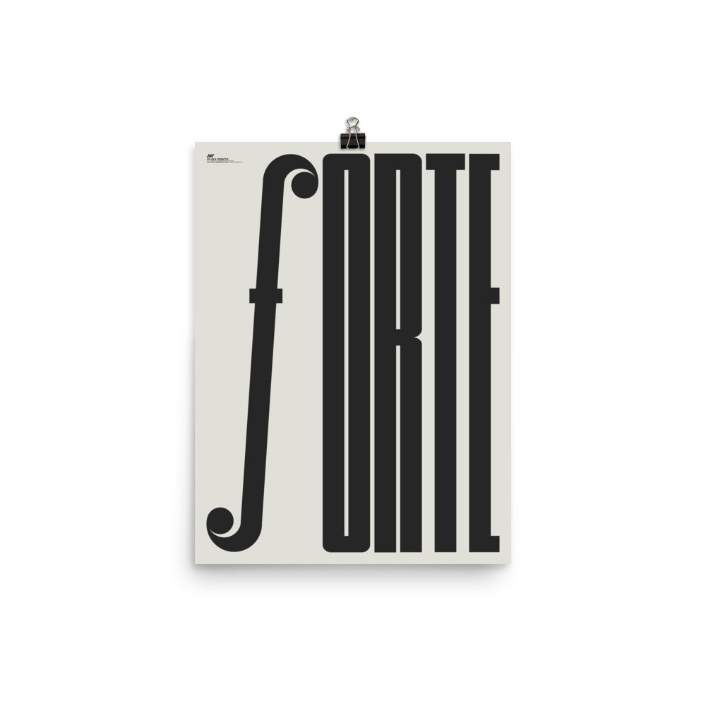 Forte Typography Music Poster, Cream