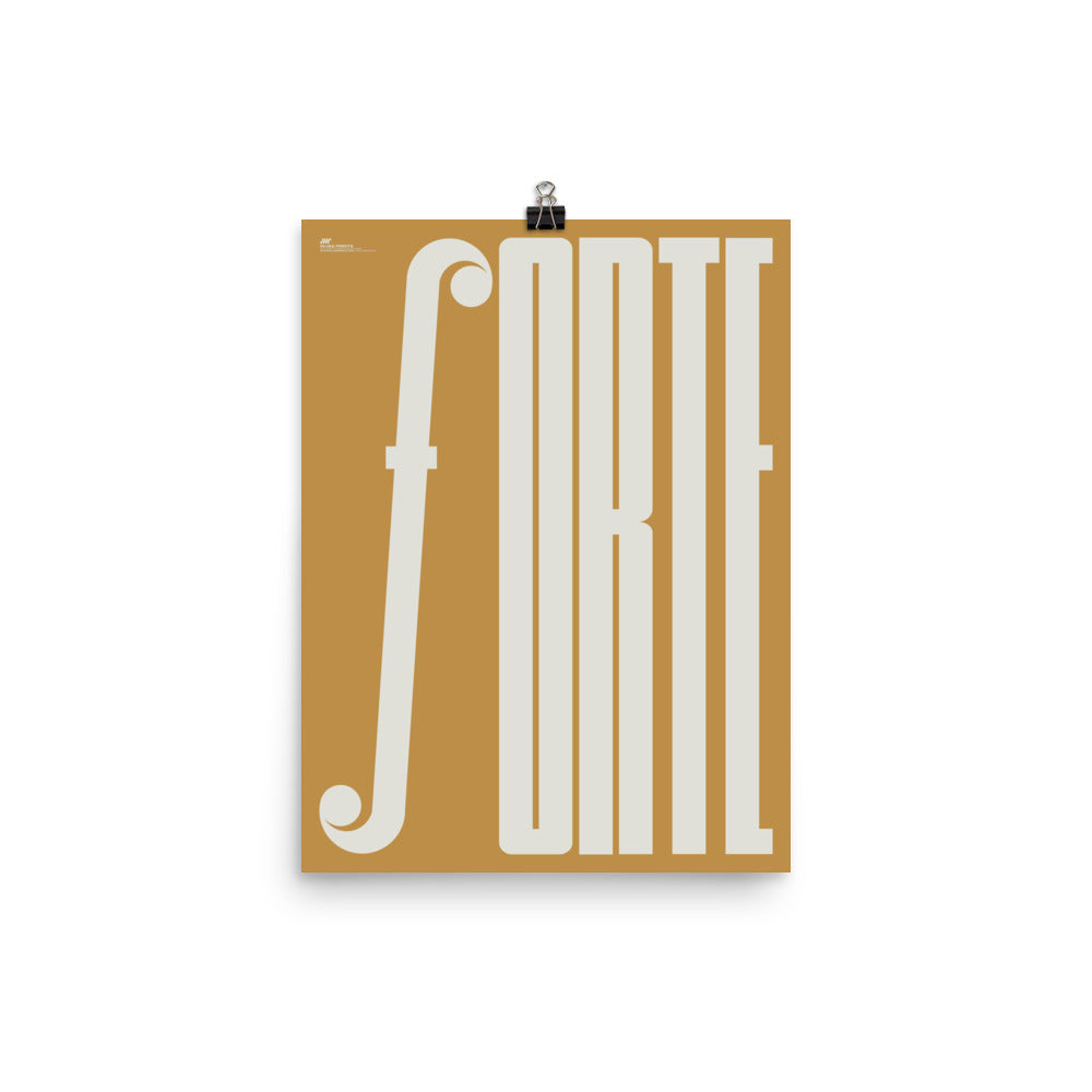 Forte Typography Music Poster, Yellow