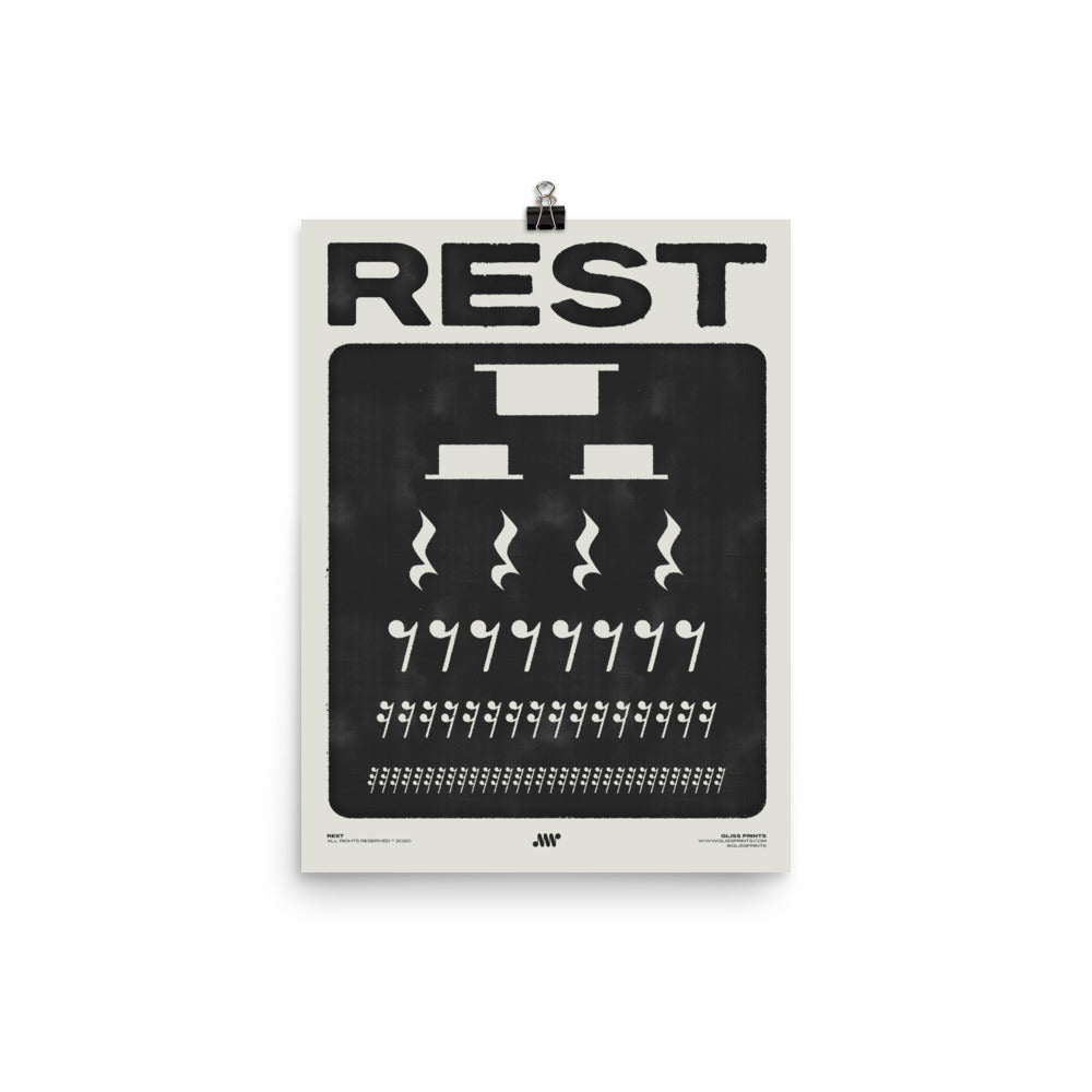 Music Rest Symbol Poster, Cream