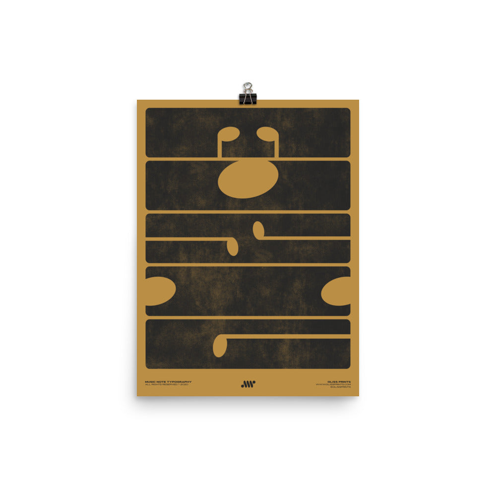 M-U-S-I-C Typography Poster, Yellow