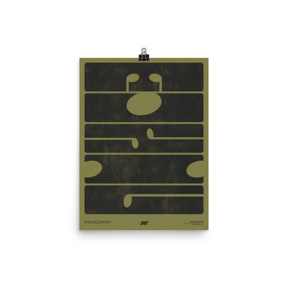 M-U-S-I-C Typography Poster, Green
