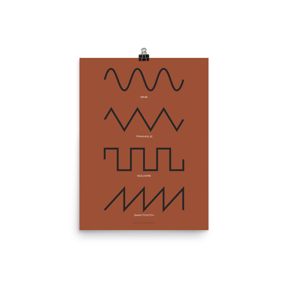 Synthesizer Waveform Print, Red