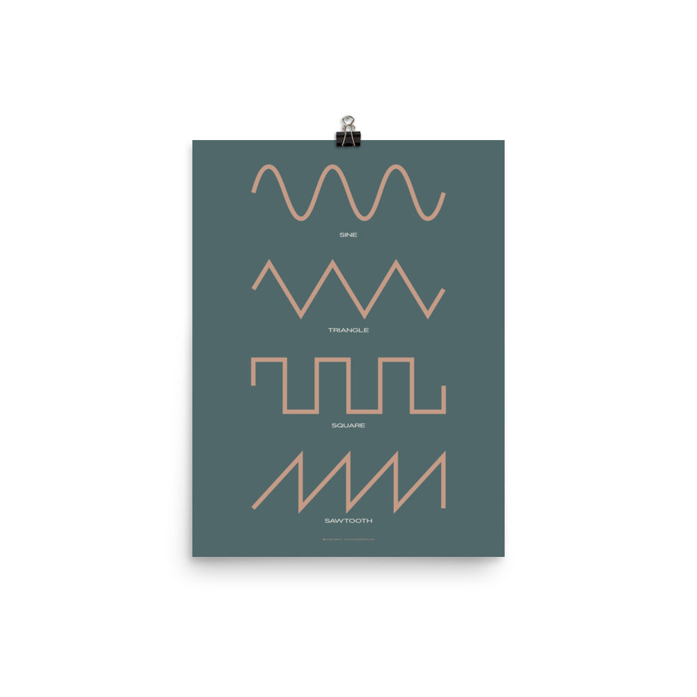 Synthesizer Waveform Print, Blue