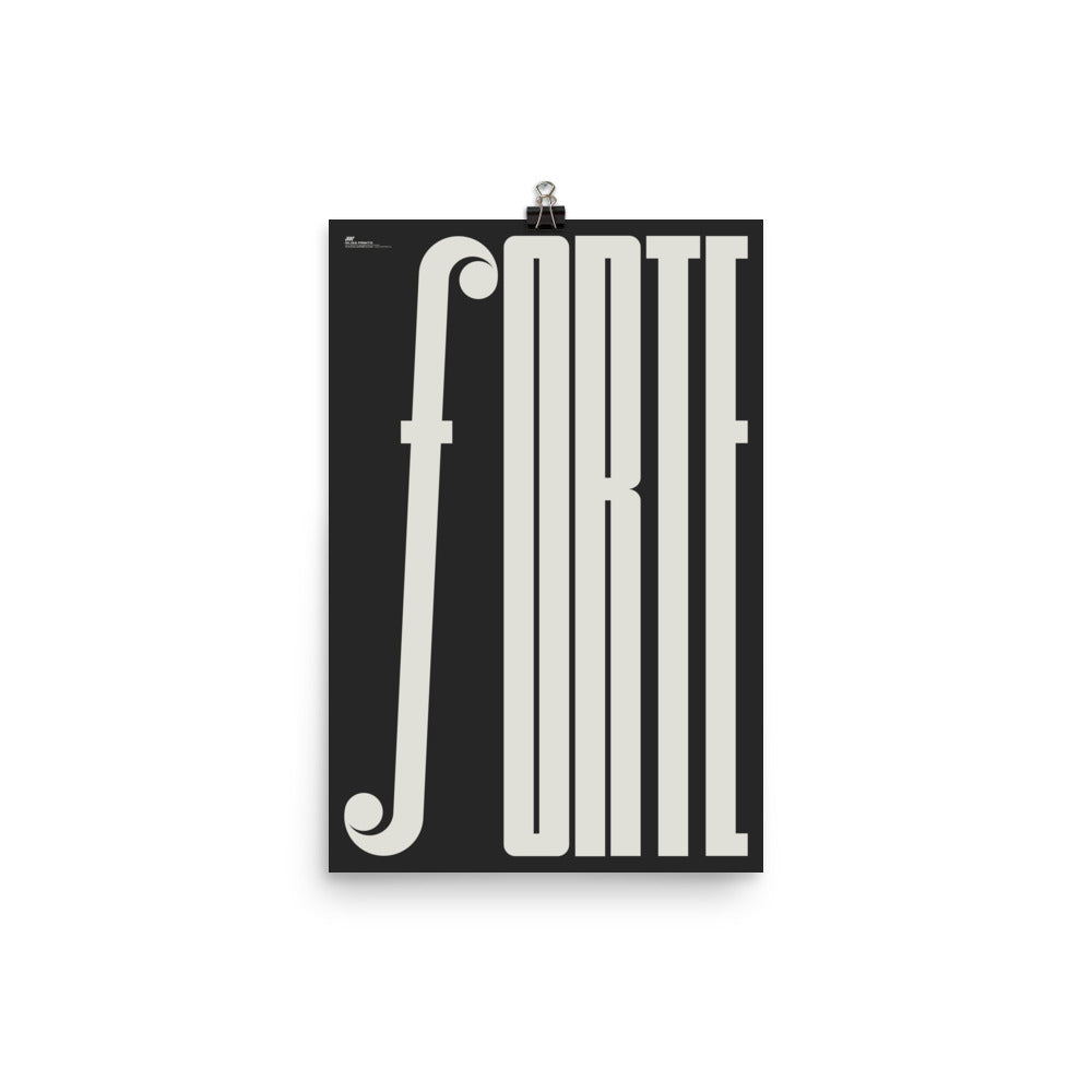 Forte Typography Music Poster, Black