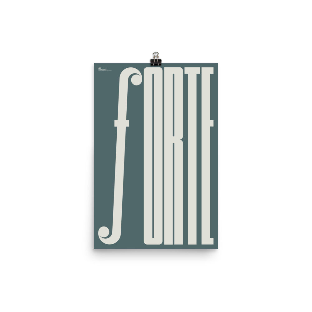 Forte Typography Music Poster, Blue