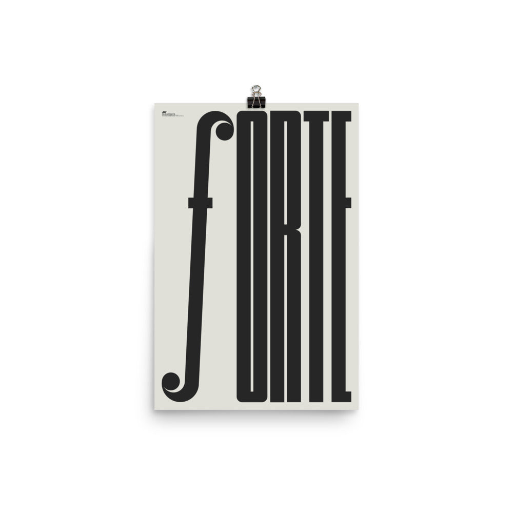 Forte Typography Music Poster, Cream