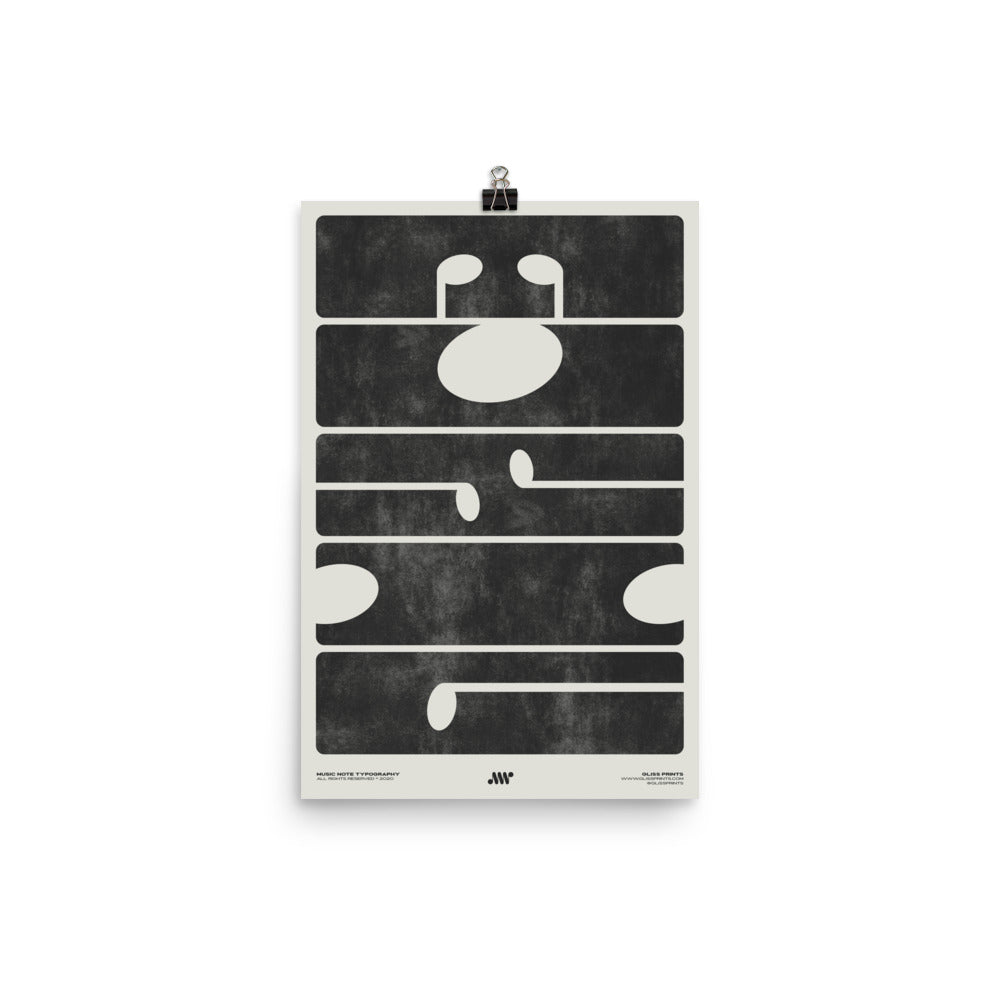 M-U-S-I-C Typography Poster, Cream