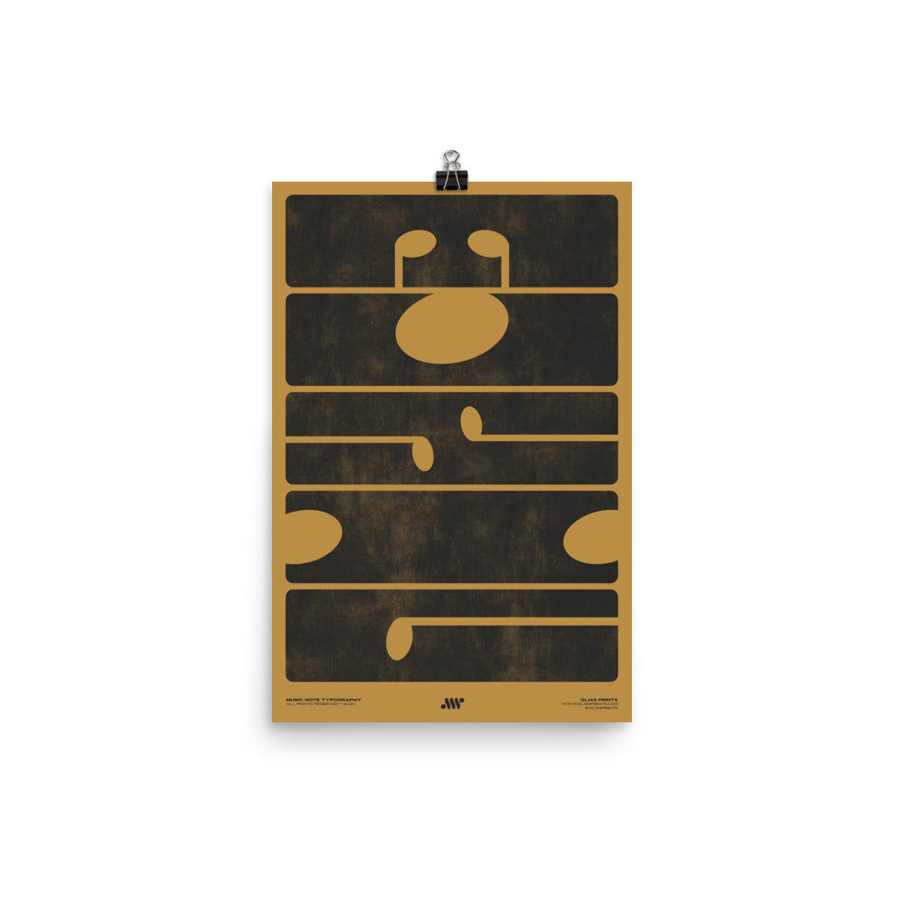 M-U-S-I-C Typography Poster, Yellow