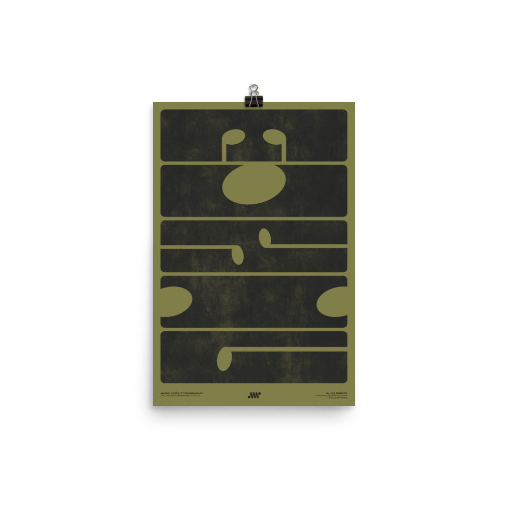 M-U-S-I-C Typography Poster, Green