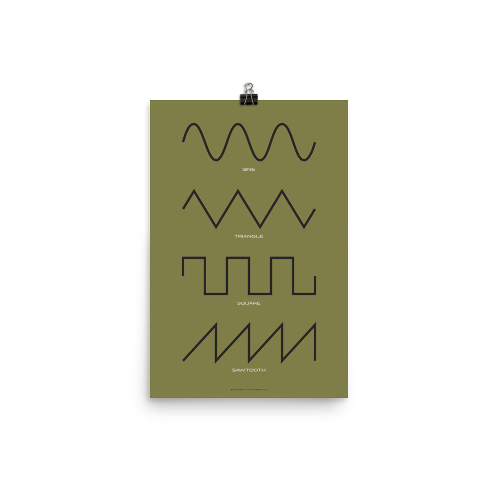 Synthesizer Waveform Poster, Green