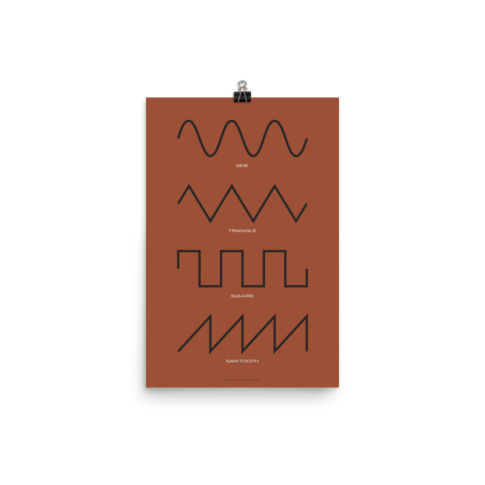 Synthesizer Waveform Print, Red