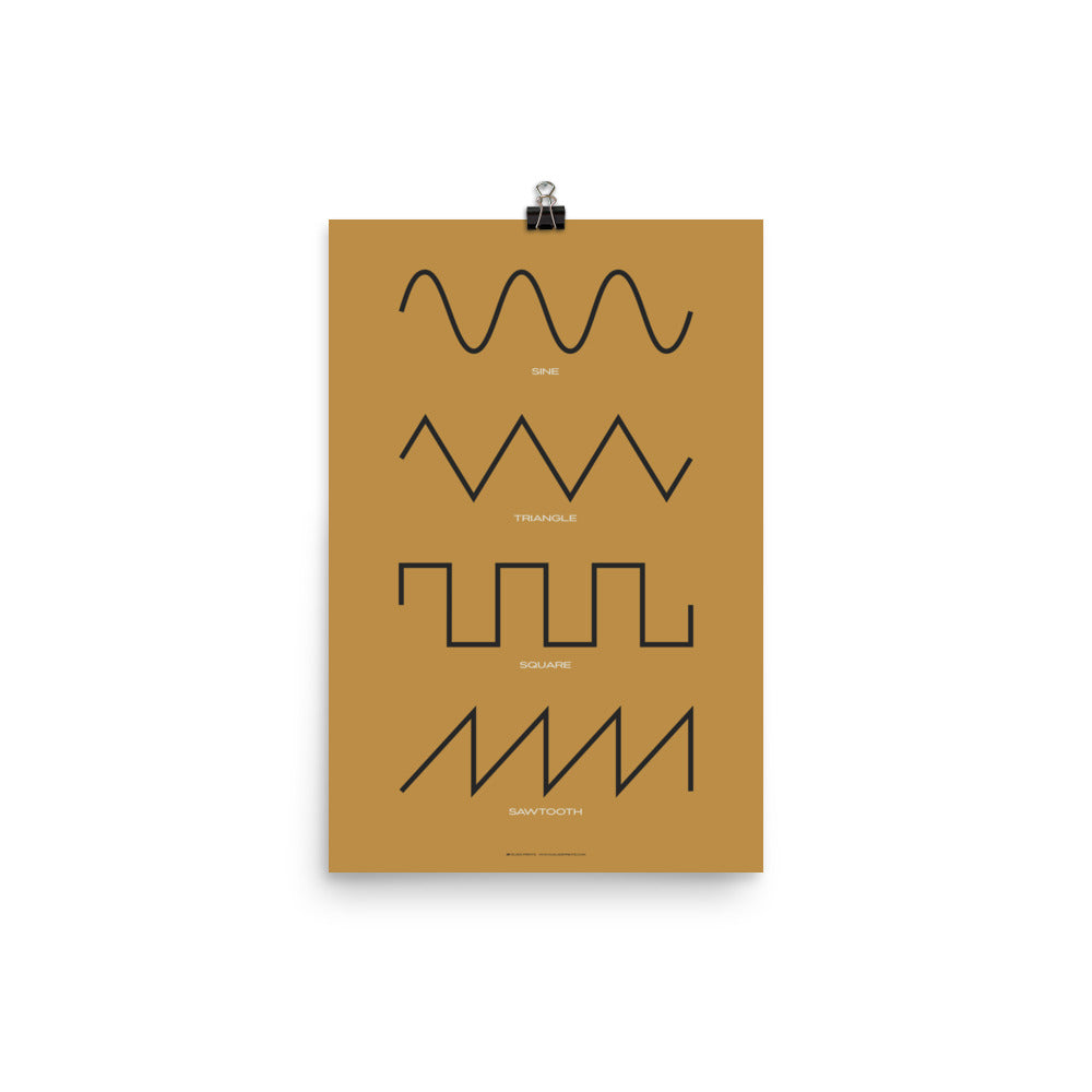 Synthesizer Waveform Poster, Yellow