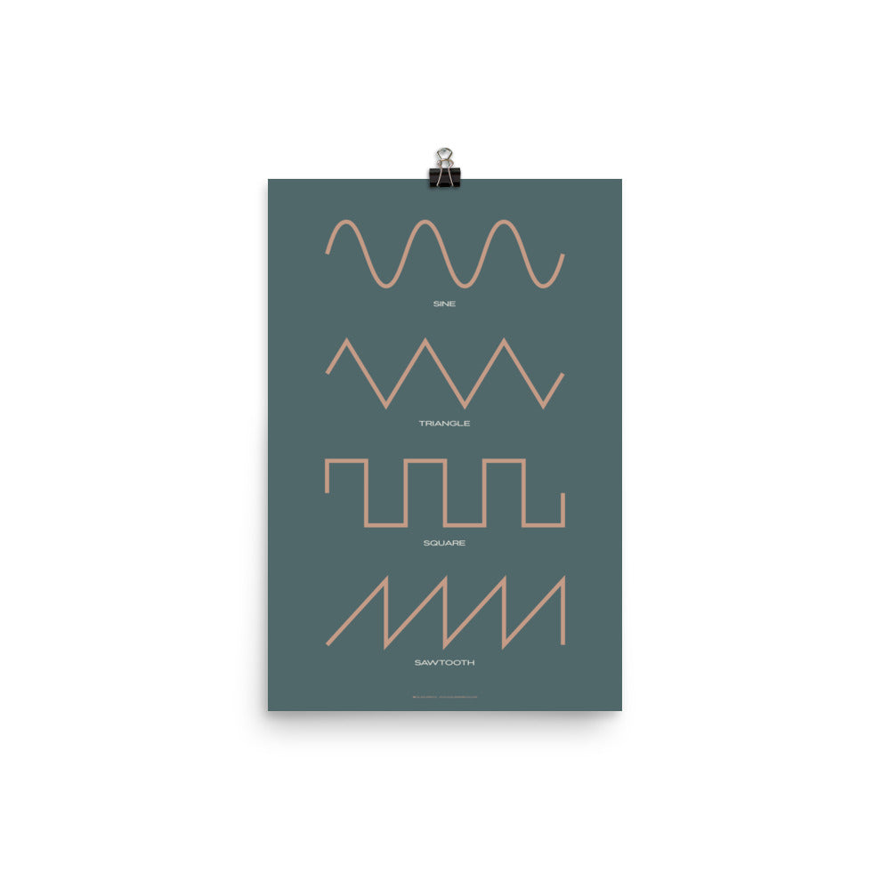 Synthesizer Waveform Print, Blue