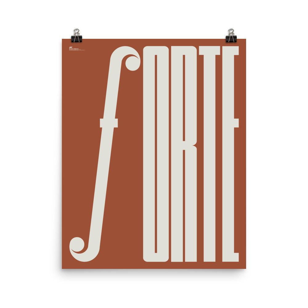 Forte Typography Music Poster, Red