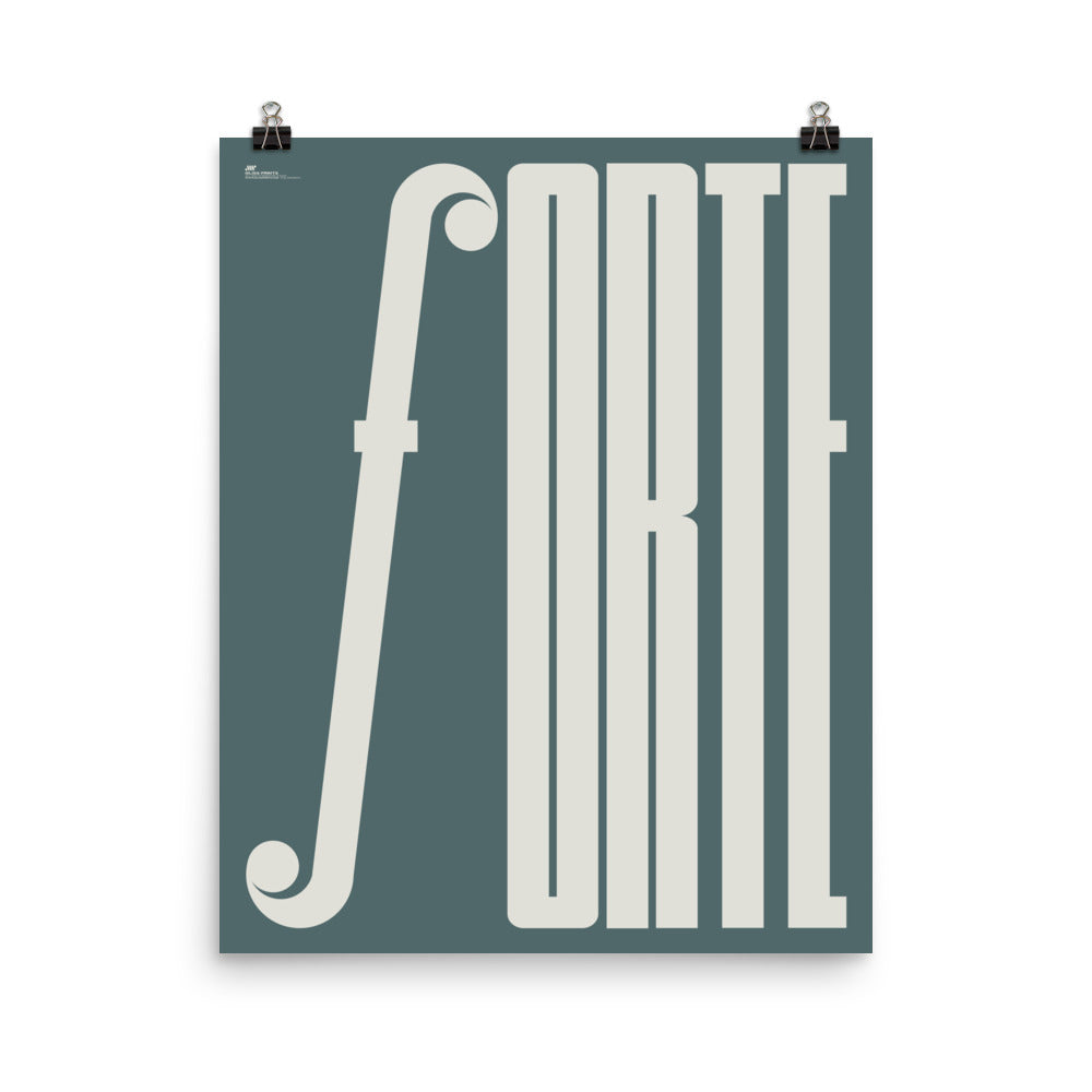 Forte Typography Music Poster, Blue