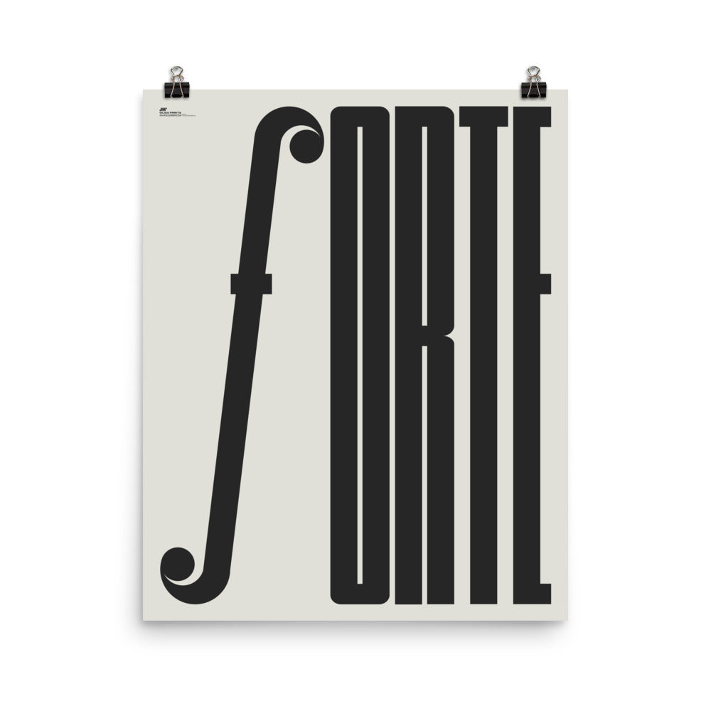 Forte Typography Music Poster, Cream