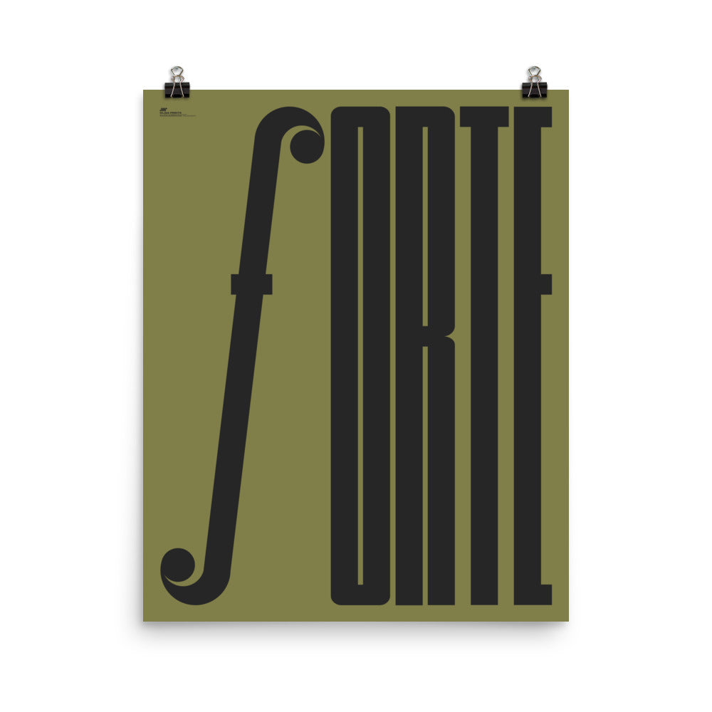 Forte Typography Music Poster, Green