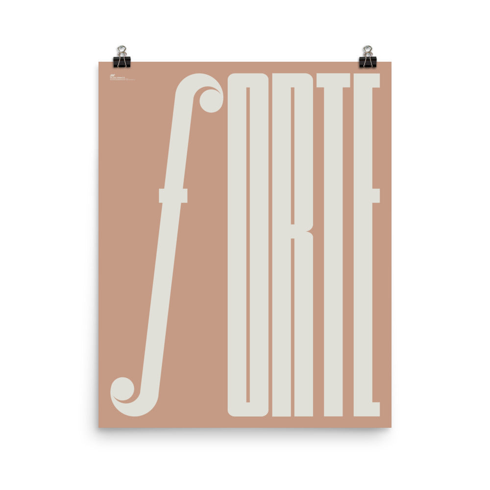 Forte Typography Music Poster, Pink