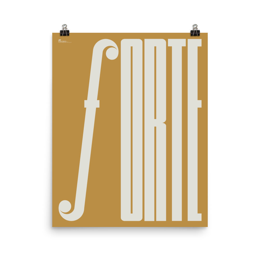 Forte Typography Music Poster, Yellow