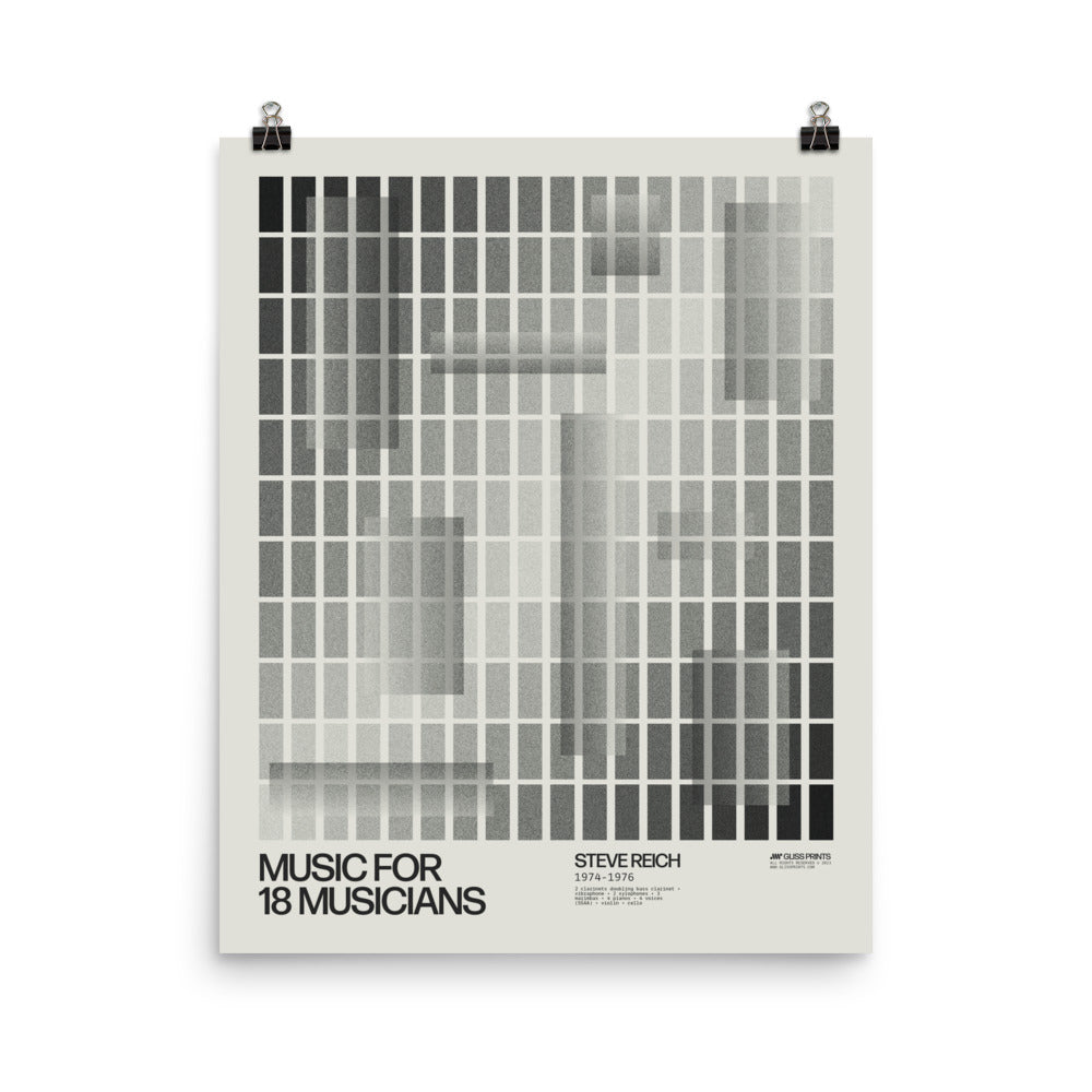 Music for 18 Musicians by Steve Reich Concert Poster