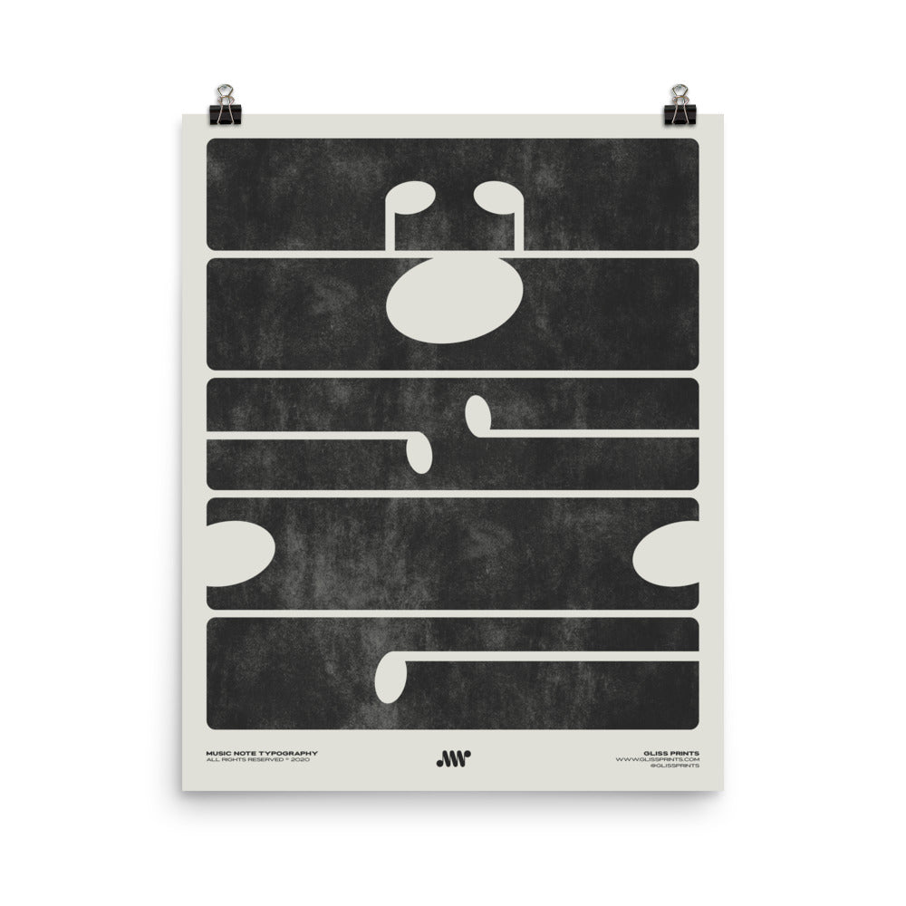M-U-S-I-C Typography Poster, Cream