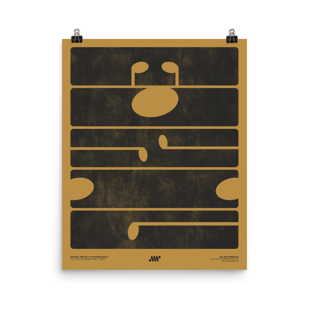M-U-S-I-C Typography Poster, Yellow