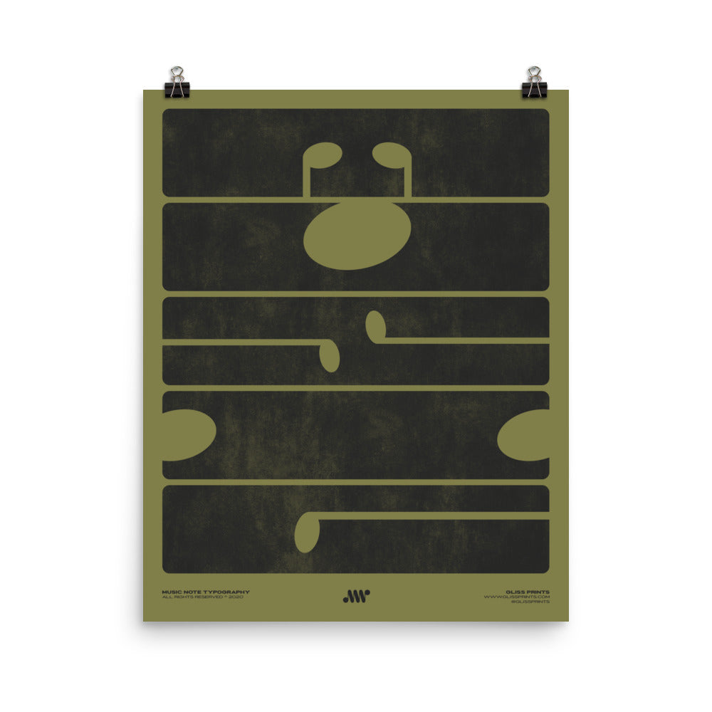 M-U-S-I-C Typography Poster, Green