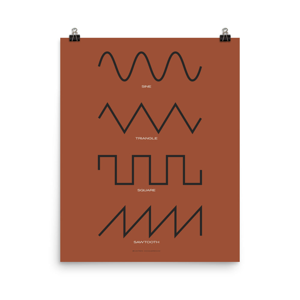 Synthesizer Waveform Print, Red
