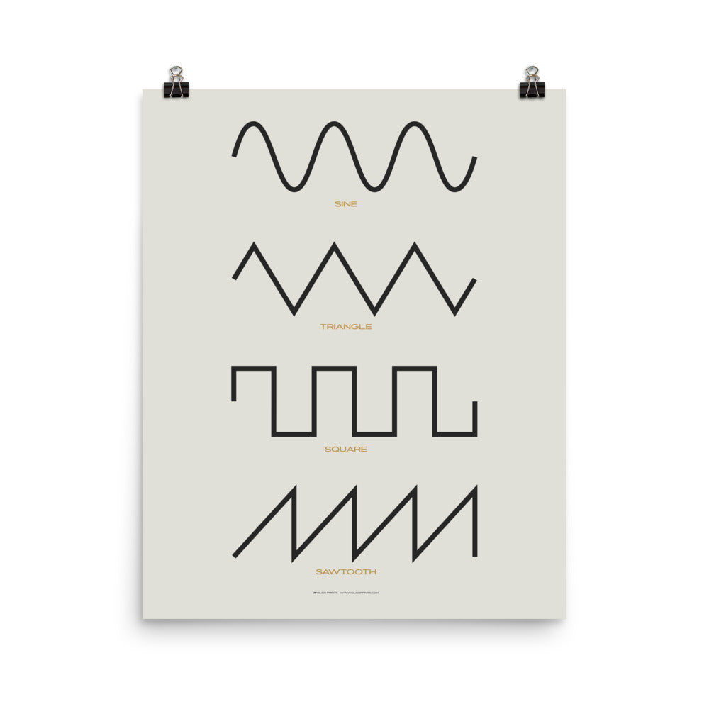 Synthesizer Waveform Print, Cream – Gliss Prints
