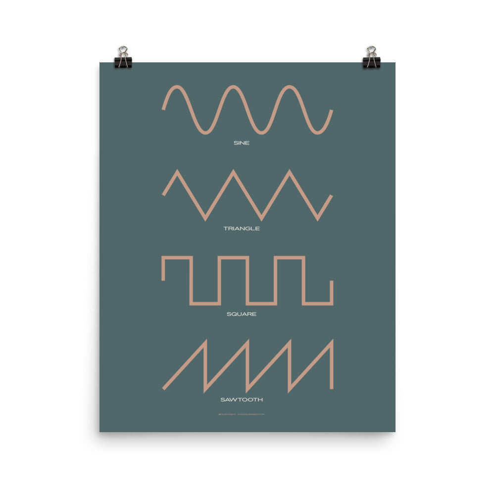 Synthesizer Waveform Print, Blue