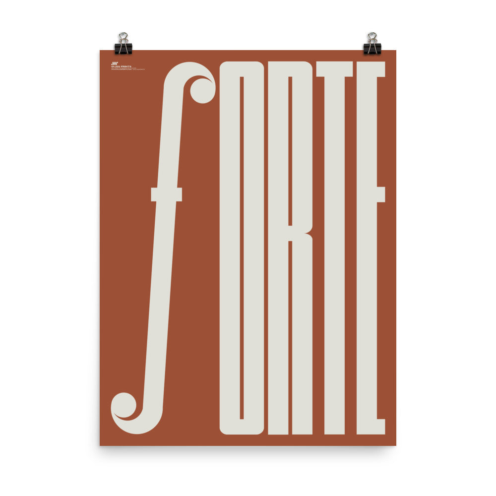 Forte Typography Music Poster, Red