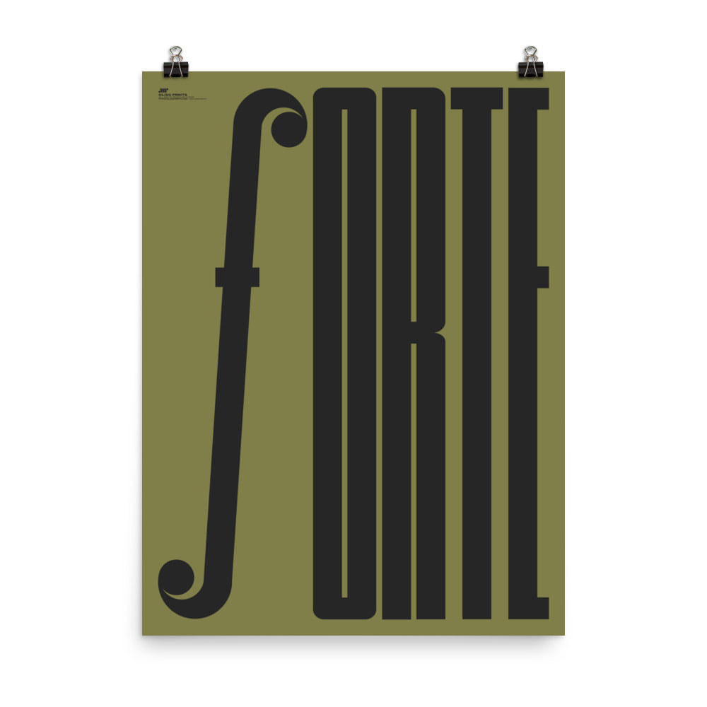 Forte Typography Music Poster, Green