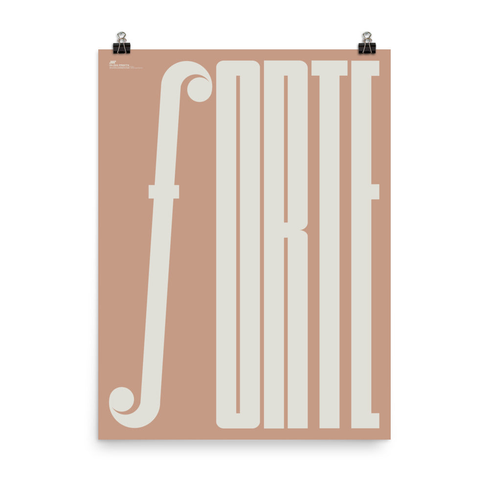 Forte Typography Music Poster, Pink