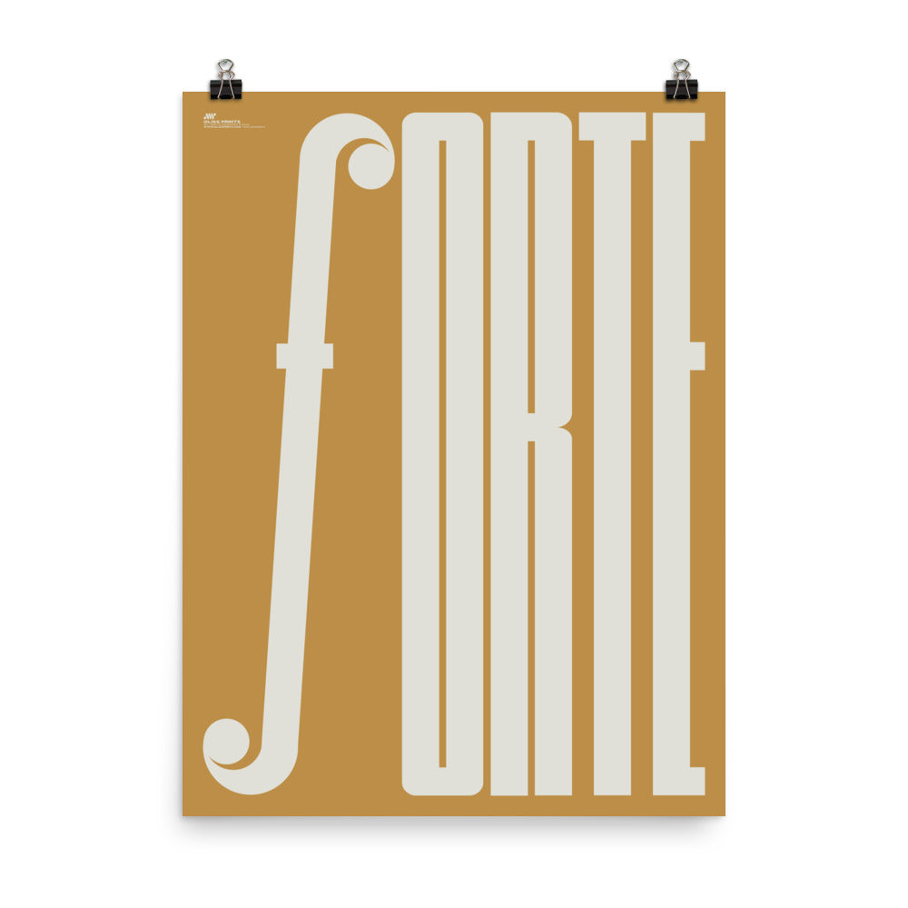 Forte Typography Music Poster, Yellow