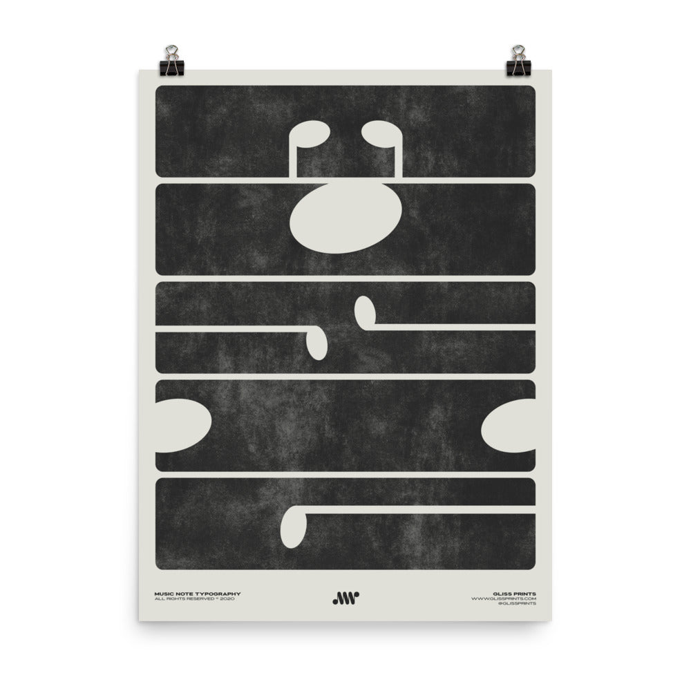 M-U-S-I-C Typography Poster, Cream