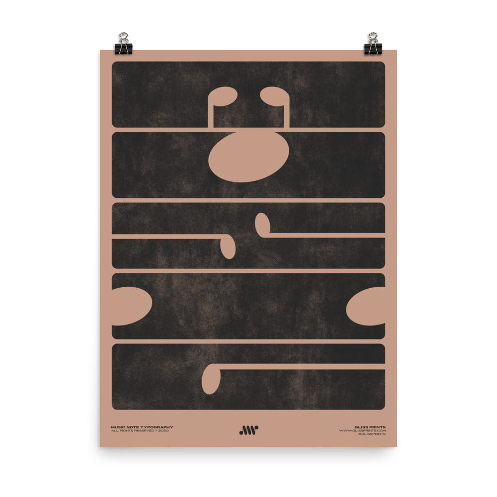 M-U-S-I-C Typography Poster, Pink