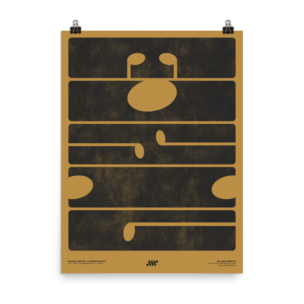 M-U-S-I-C Typography Poster, Yellow