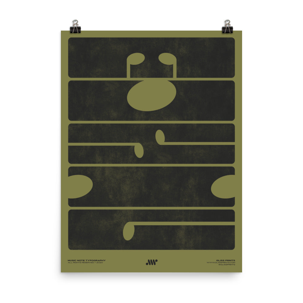 M-U-S-I-C Typography Poster, Green