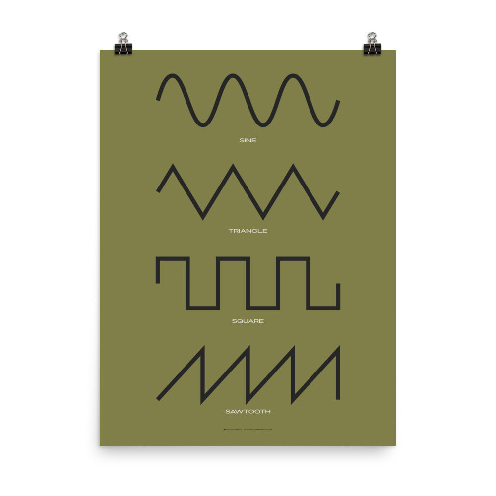 Synthesizer Waveform Poster, Green