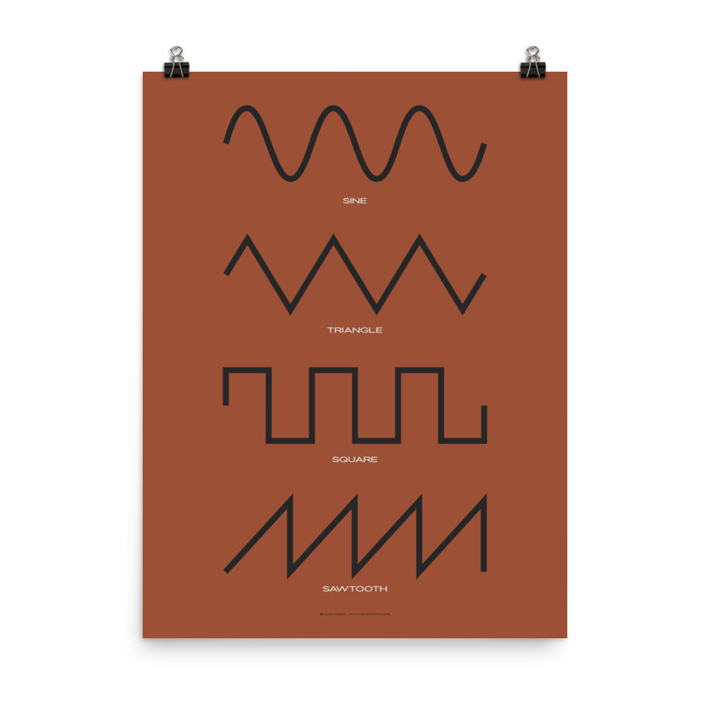 Synthesizer Waveform Print, Red