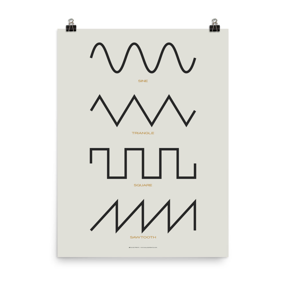 Synthesizer Waveform Print, Cream