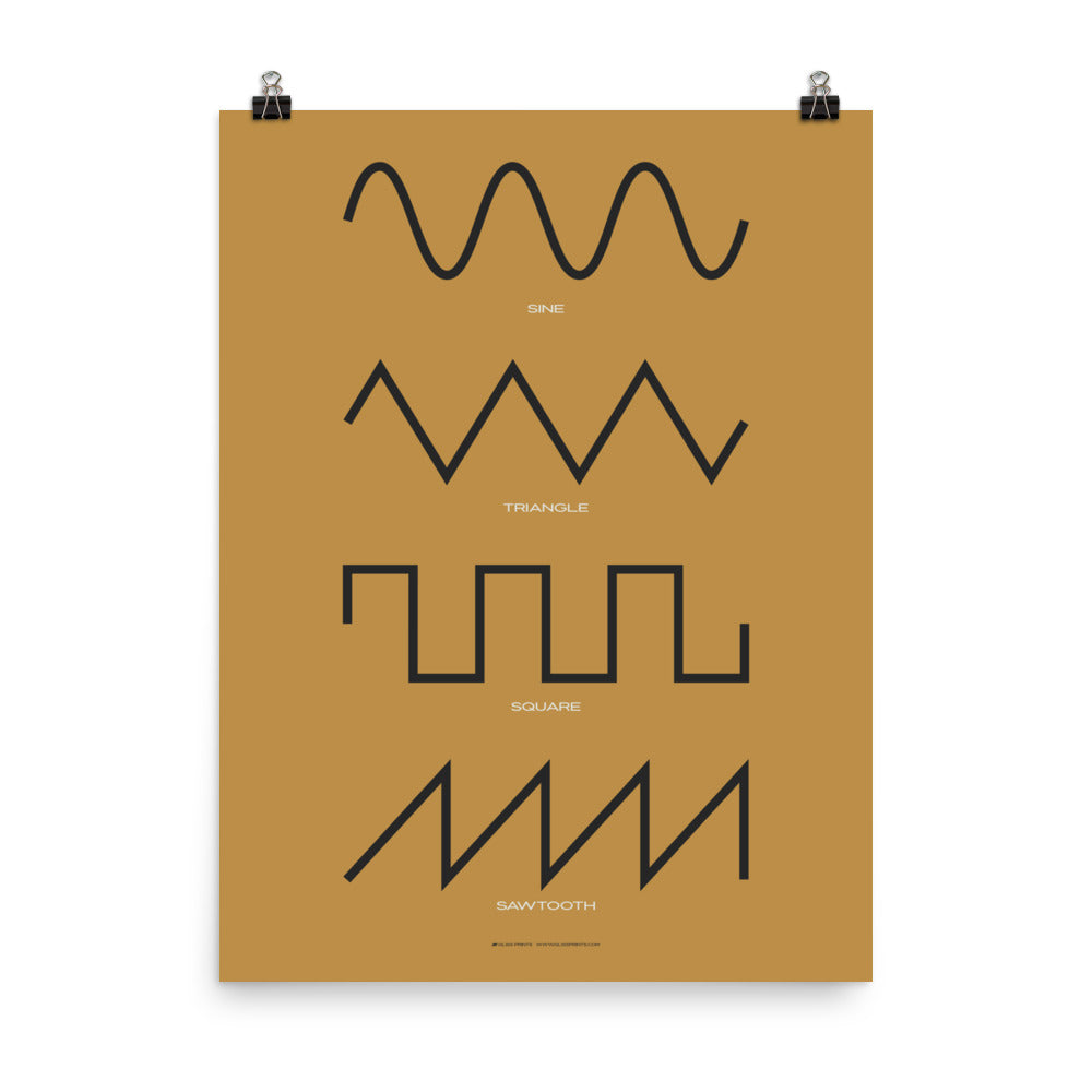 Synthesizer Waveform Poster, Yellow