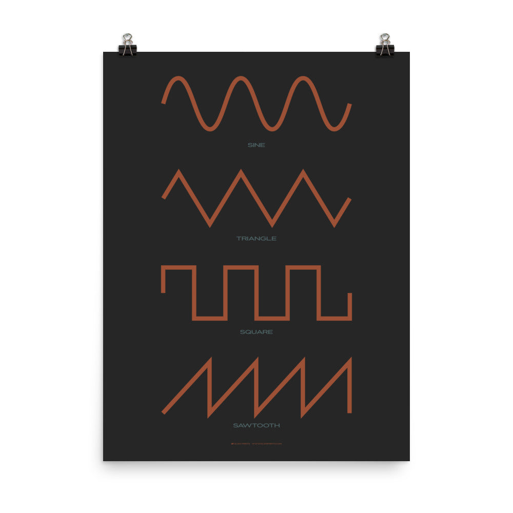 Synthesizer Waveform Print, Black