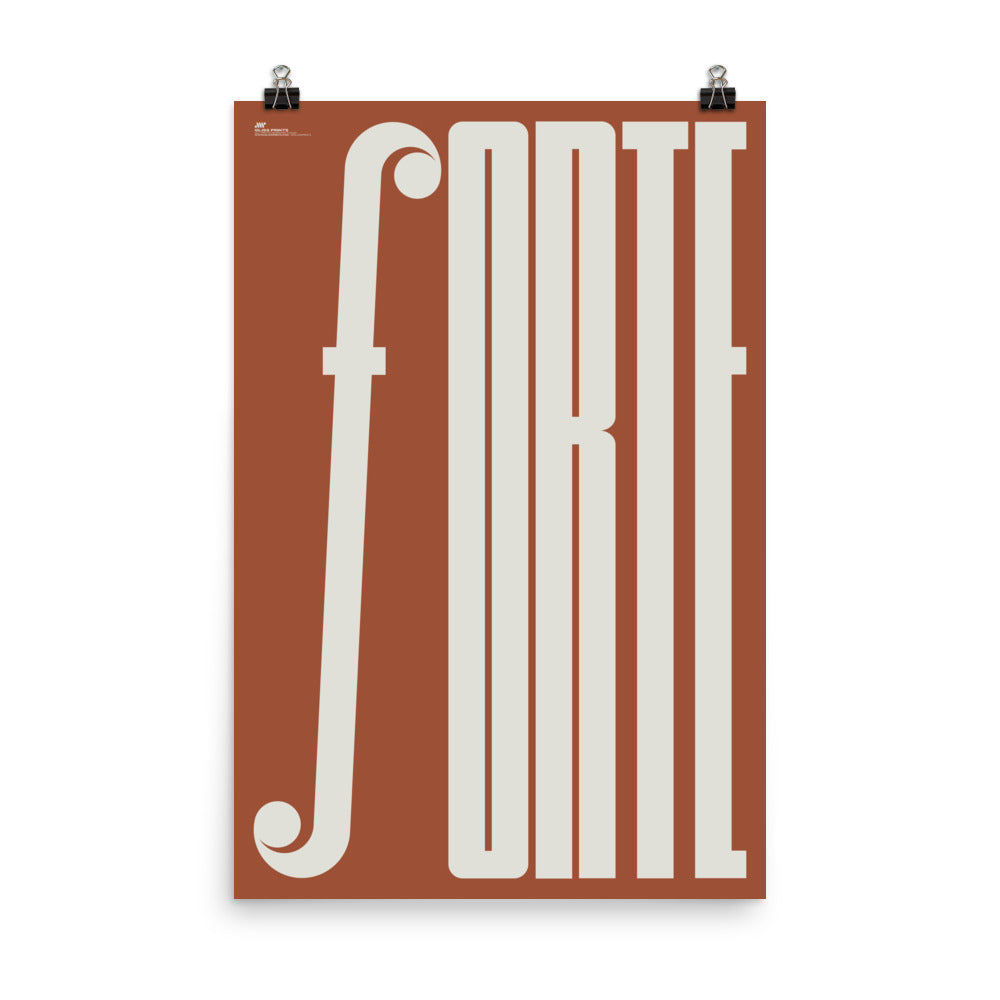 Forte Typography Music Poster, Red