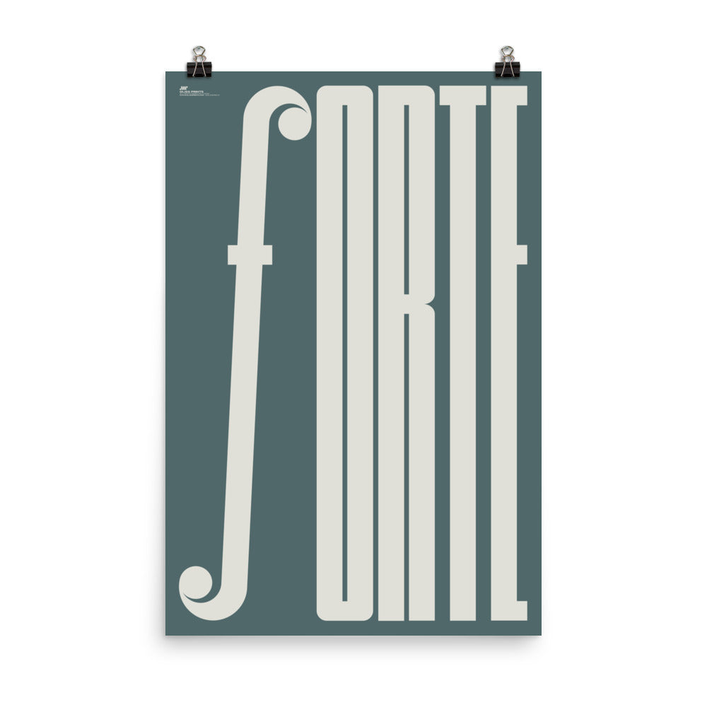 Forte Typography Music Poster, Blue