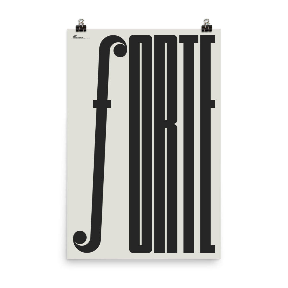 Forte Typography Music Poster, Cream