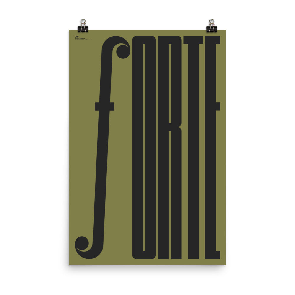 Forte Typography Music Poster, Green