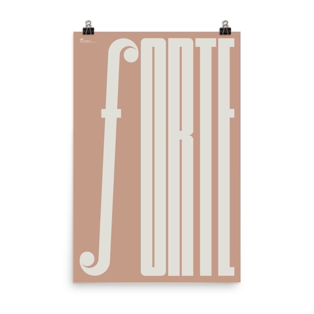 Forte Typography Music Poster, Pink