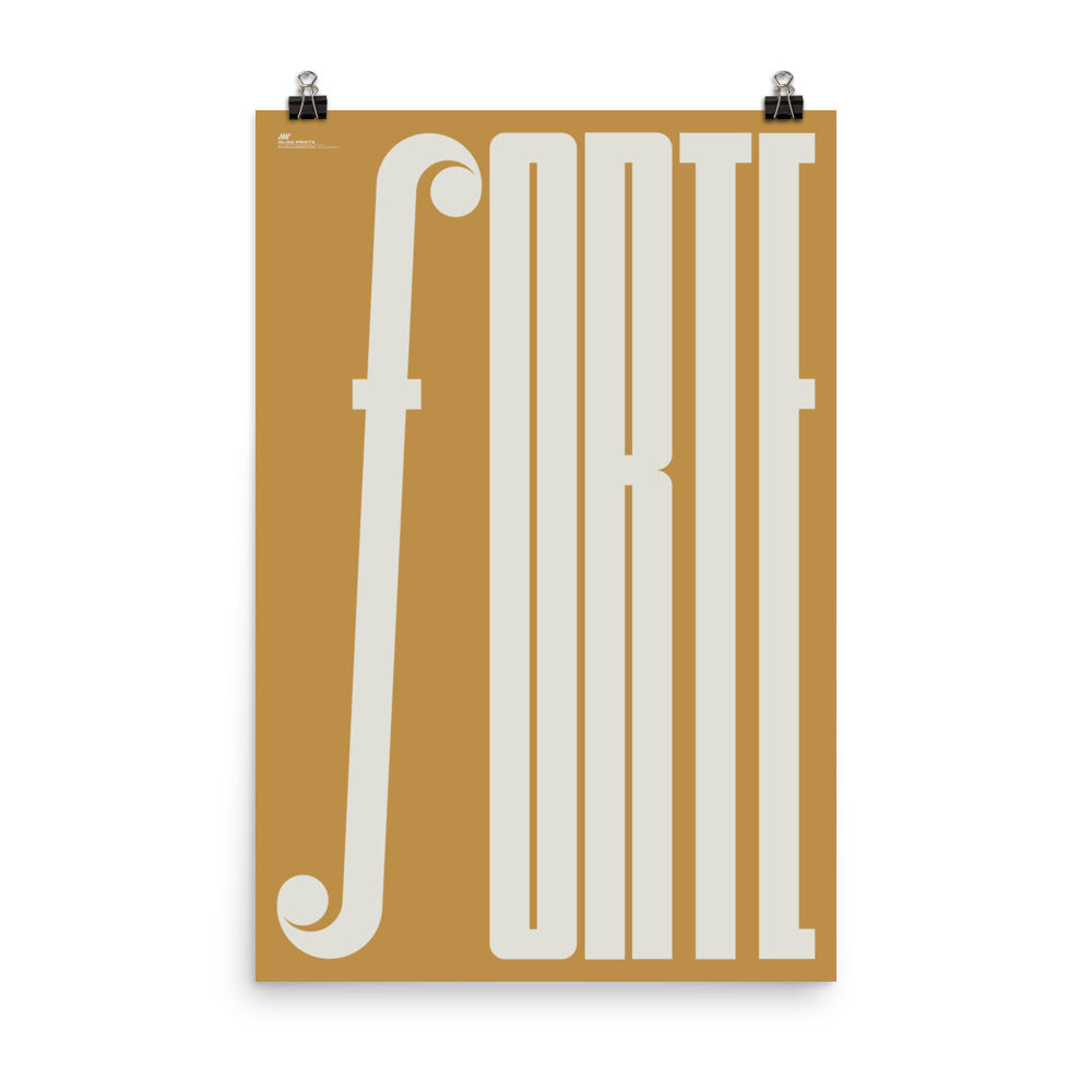 Forte Typography Music Poster, Yellow